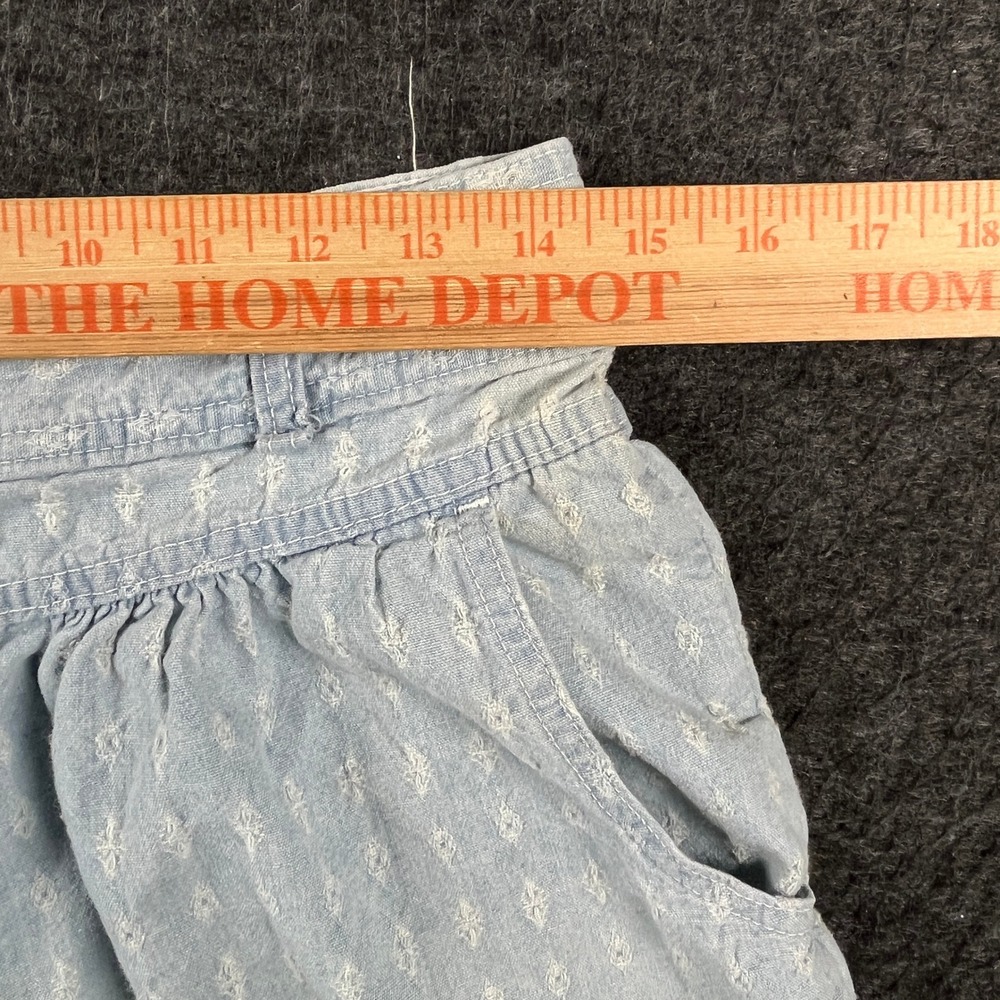 Dirty Dancing Boyfriend Shorts Women 13/14 Blue Cotton Slash Pockets Embroidered - Picture 3 of 7